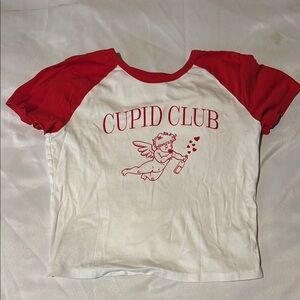 No Boundaries Red and White Cupid Club Tee
